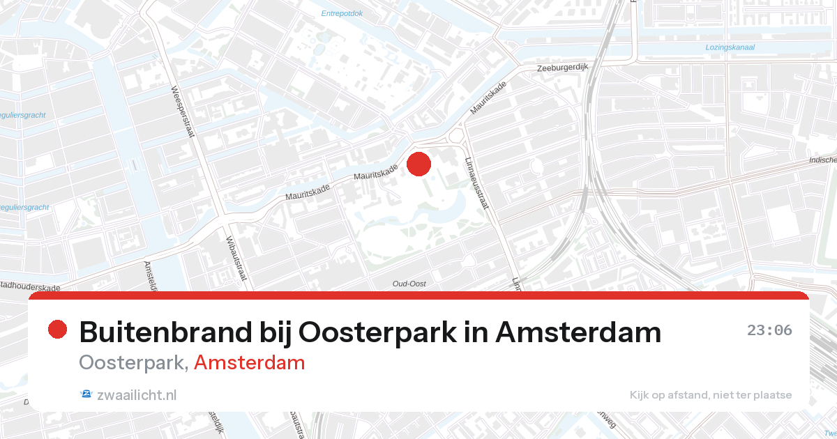 Buitenbrand bij Oosterpark in Amsterdam — 23 jul 2026