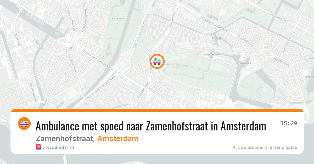 Ambulance met spoed naar Zamenhofstraat in Amsterdam — 12 jul 2026