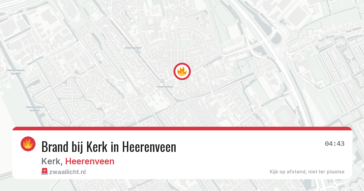 Brand bij Kerk in Heerenveen — 28 jun 2026