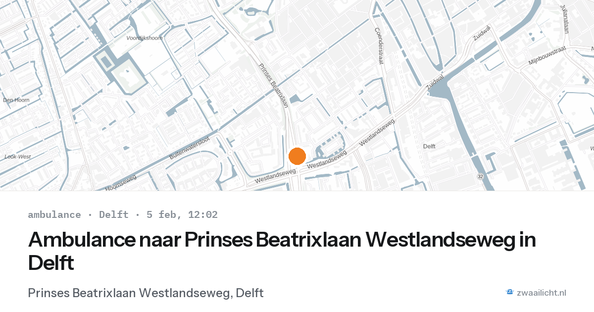 Ambulance naar Prinses Beatrixlaan Westlandseweg in Delft — 5 feb 2026