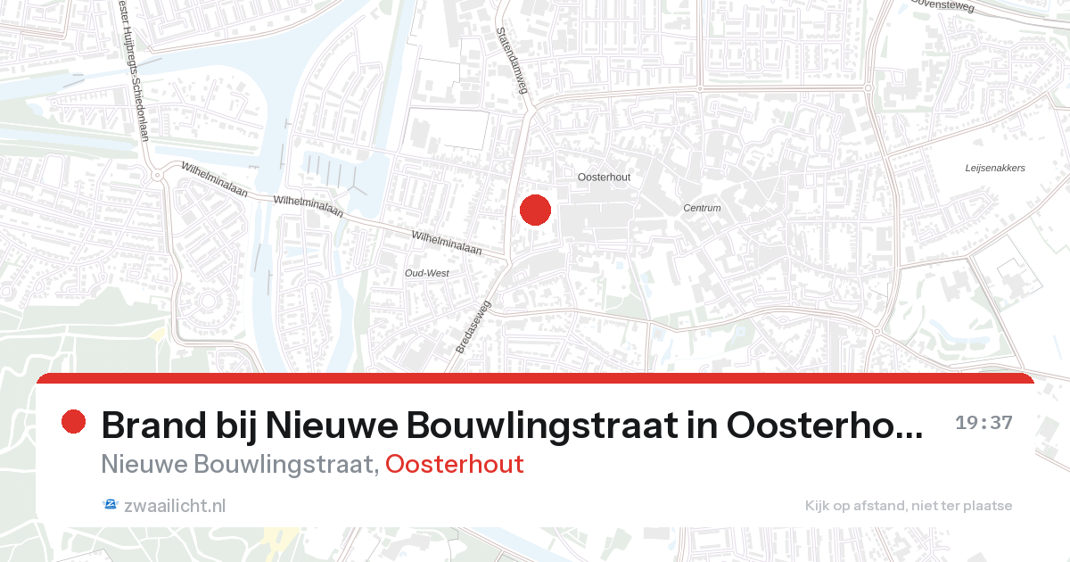 Brand bij Nieuwe Bouwlingstraat in Oosterhout — 30 mrt 2026