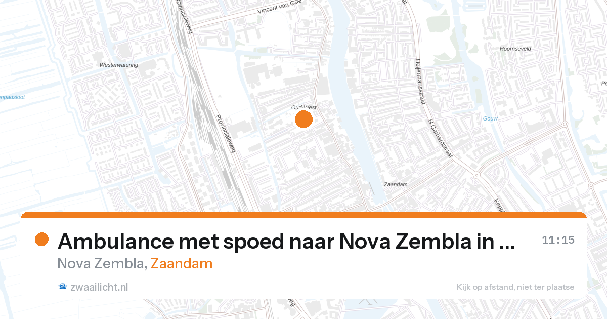 Ambulance met spoed naar Nova Zembla in Zaandam — 27 aug 2026