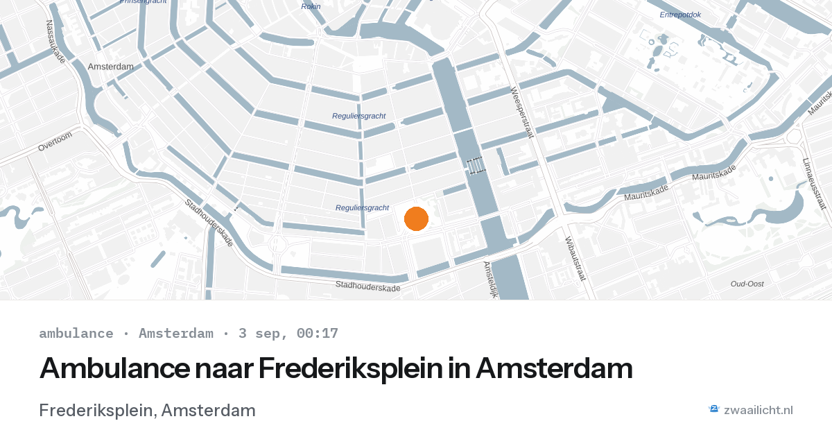 Ambulance naar Frederiksplein in Amsterdam — 2 sep 2026
