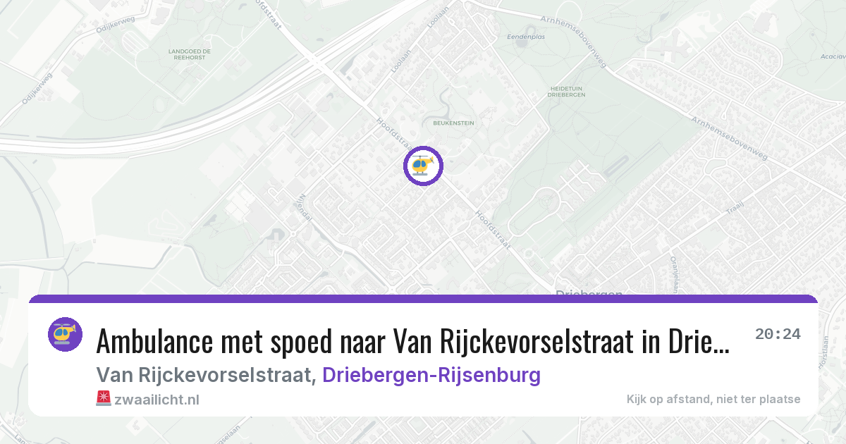 Ambulance met spoed naar Van Rijckevorselstraat in Driebergen-Rijsenburg — 24 jul 2026