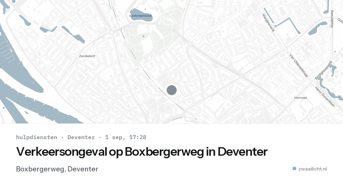 Verkeersongeval op Boxbergerweg in Deventer — 1 sep 2026