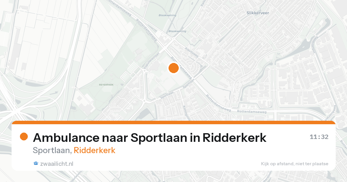 Ambulance naar Sportlaan in Ridderkerk — 15 aug 2026