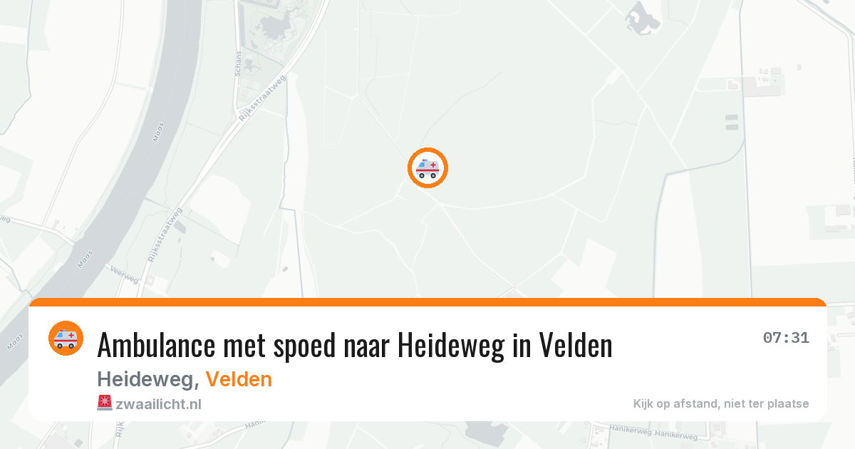 Ambulance met spoed naar Heideweg in Velden — 14 aug 2026