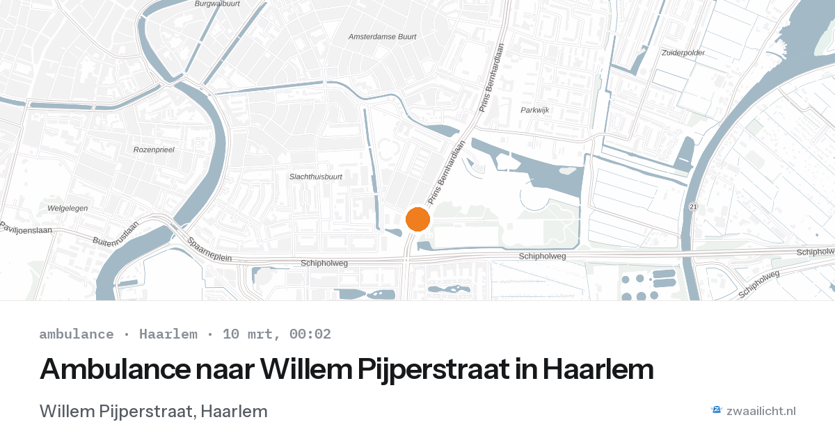 Ambulance naar Willem Pijperstraat in Haarlem — 9 mrt 2026
