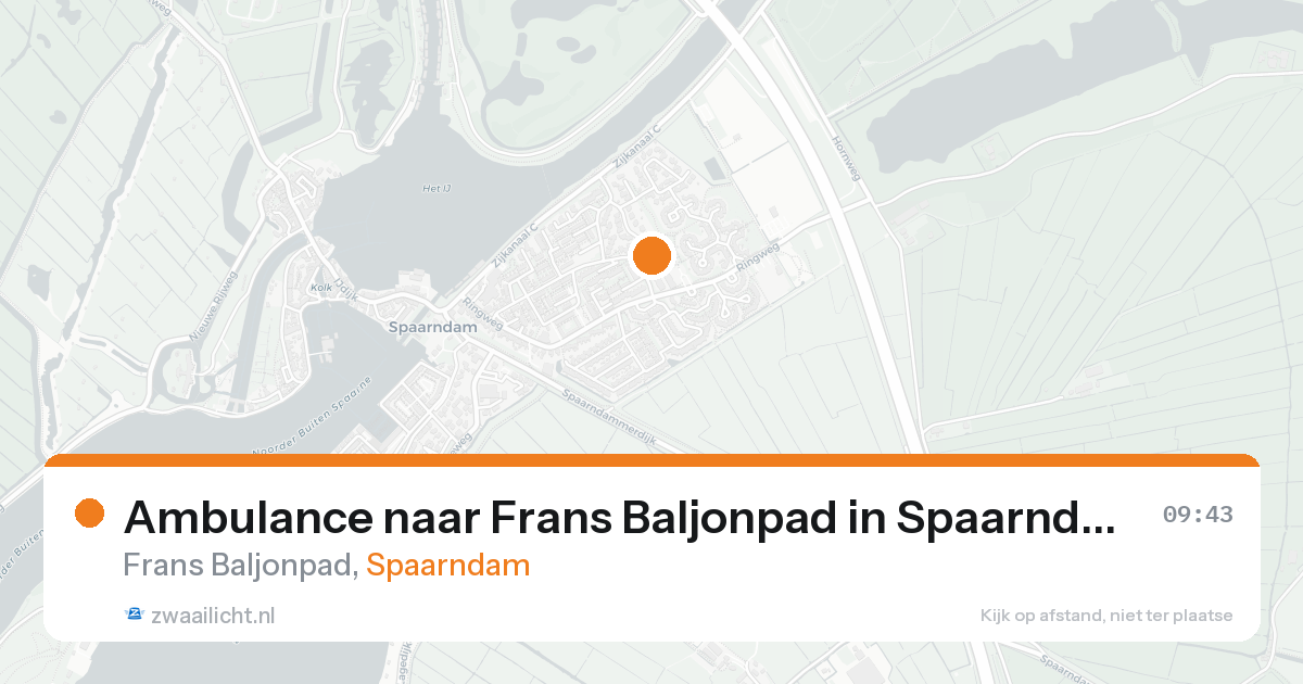 Ambulance naar Frans Baljonpad in Spaarndam — 19 aug 2026