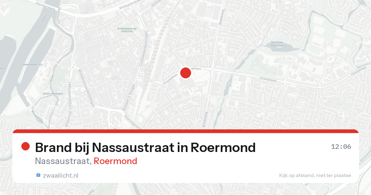 Brand bij Nassaustraat in Roermond — 14 aug 2026