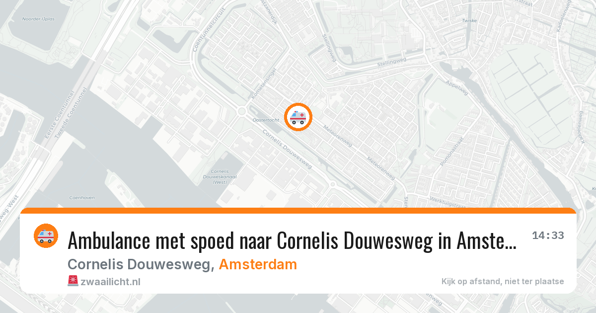 Ambulance met spoed naar Cornelis Douwesweg in Amsterdam — 14 aug 2026