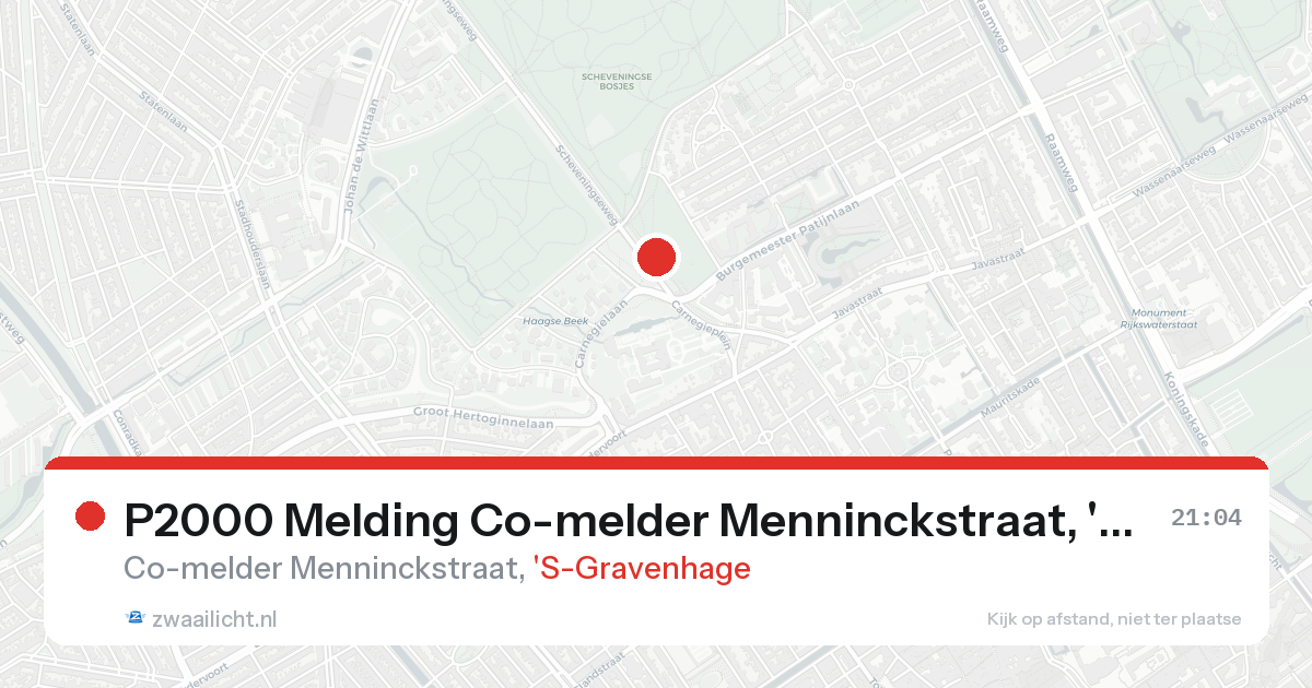 P2000 Melding Co-melder Menninckstraat, 'S-Gravenhage — 31 jan 2026