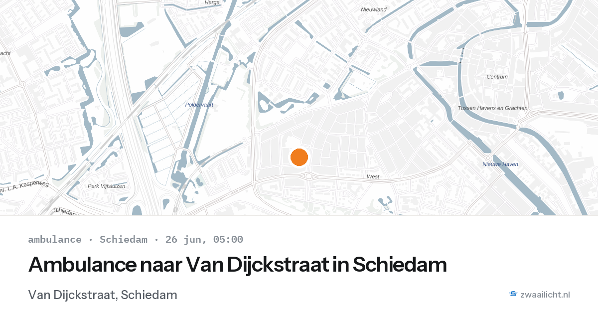 Ambulance naar Van Dijckstraat in Schiedam — 26 jun 2026