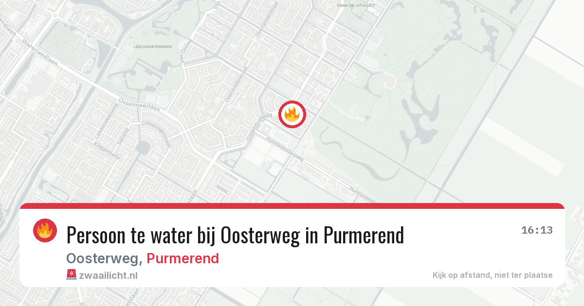 Persoon te water bij Oosterweg in Purmerend — 24 mei 2026