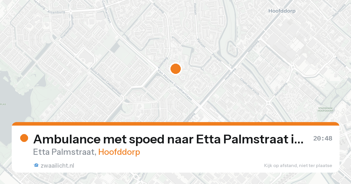 Ambulance met spoed naar Etta Palmstraat in Hoofddorp — 22 mei 2026