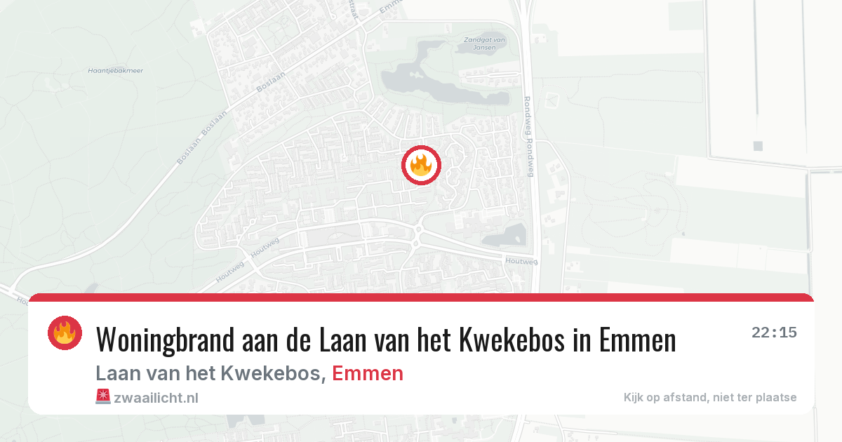 Woningbrand aan de Laan van het Kwekebos in Emmen — 15 apr 2026