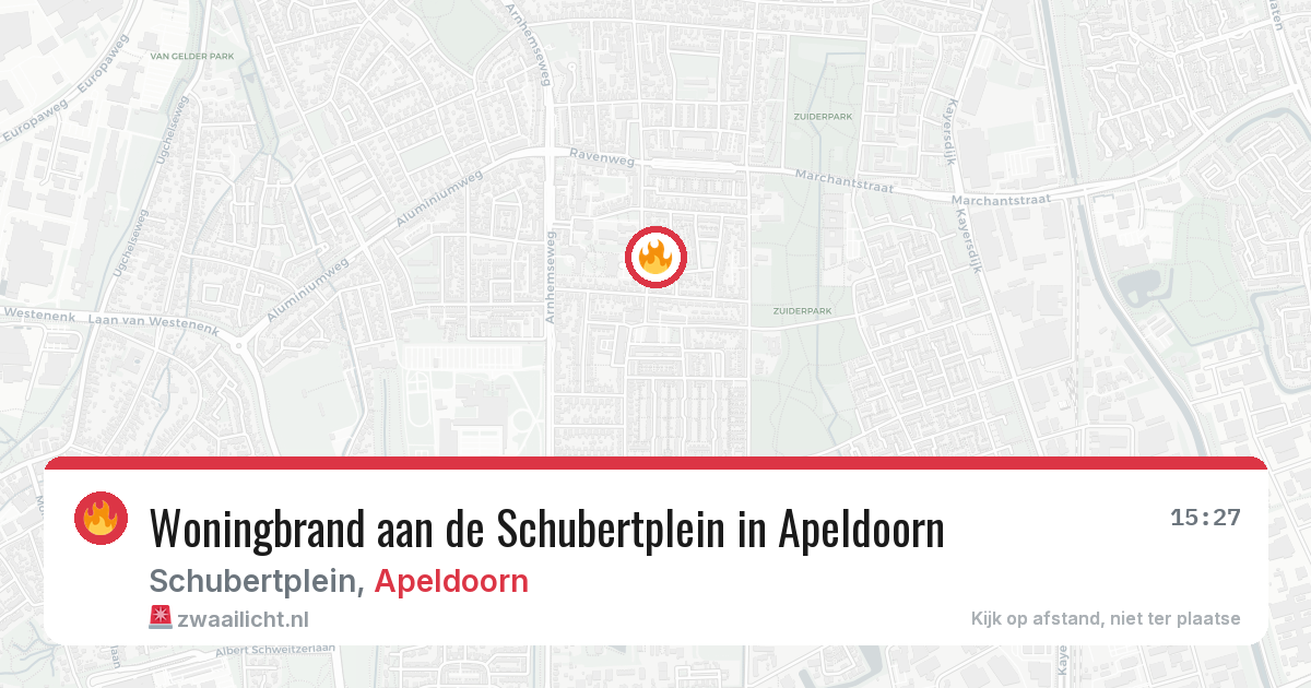 Woningbrand aan de Schubertplein in Apeldoorn — 13 aug 2026