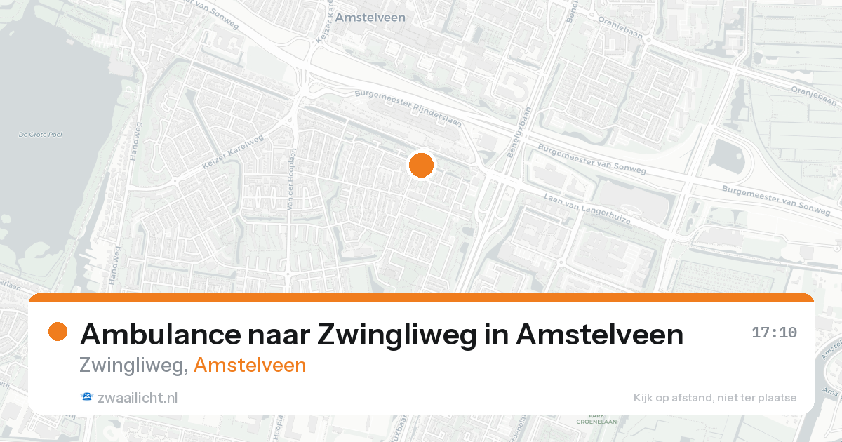 Ambulance naar Zwingliweg in Amstelveen — 13 jun 2026