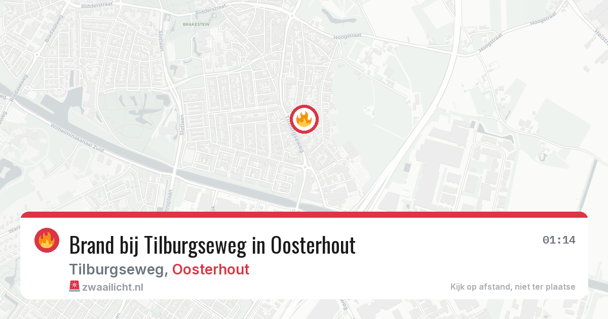 Brand bij Tilburgseweg in Oosterhout — 24 apr 2026