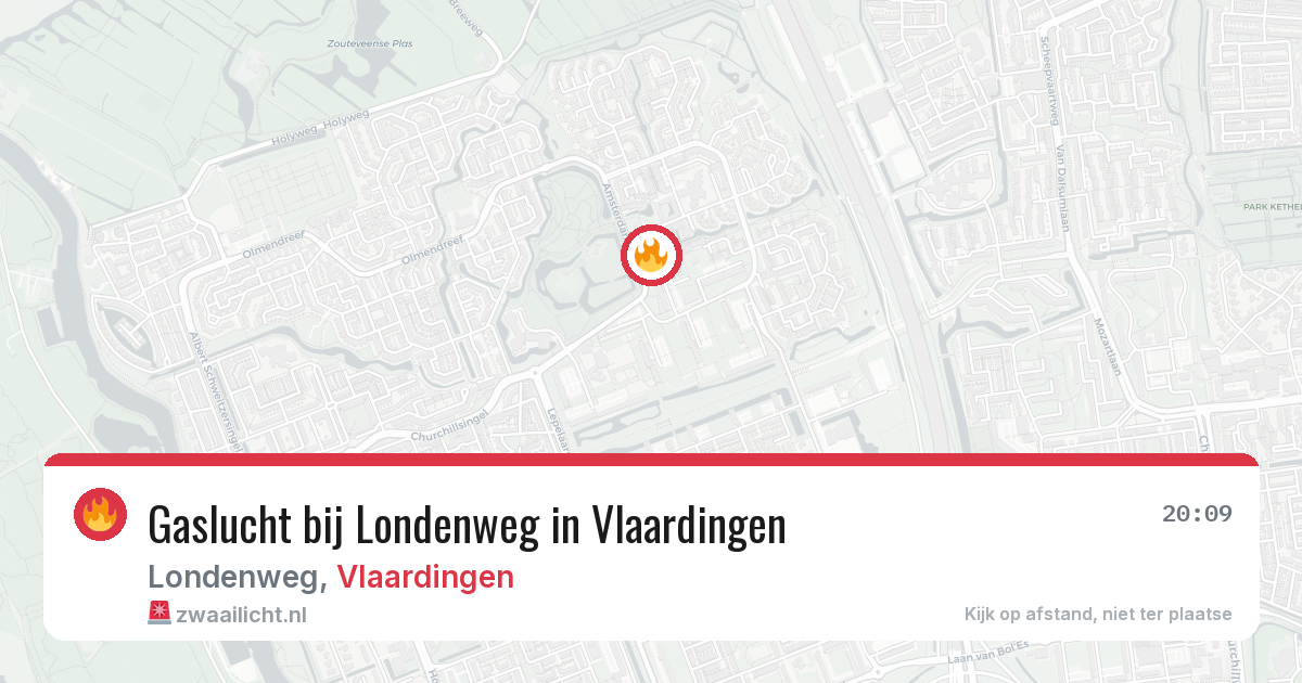 Gaslucht bij Londenweg in Vlaardingen — 19 jul 2026