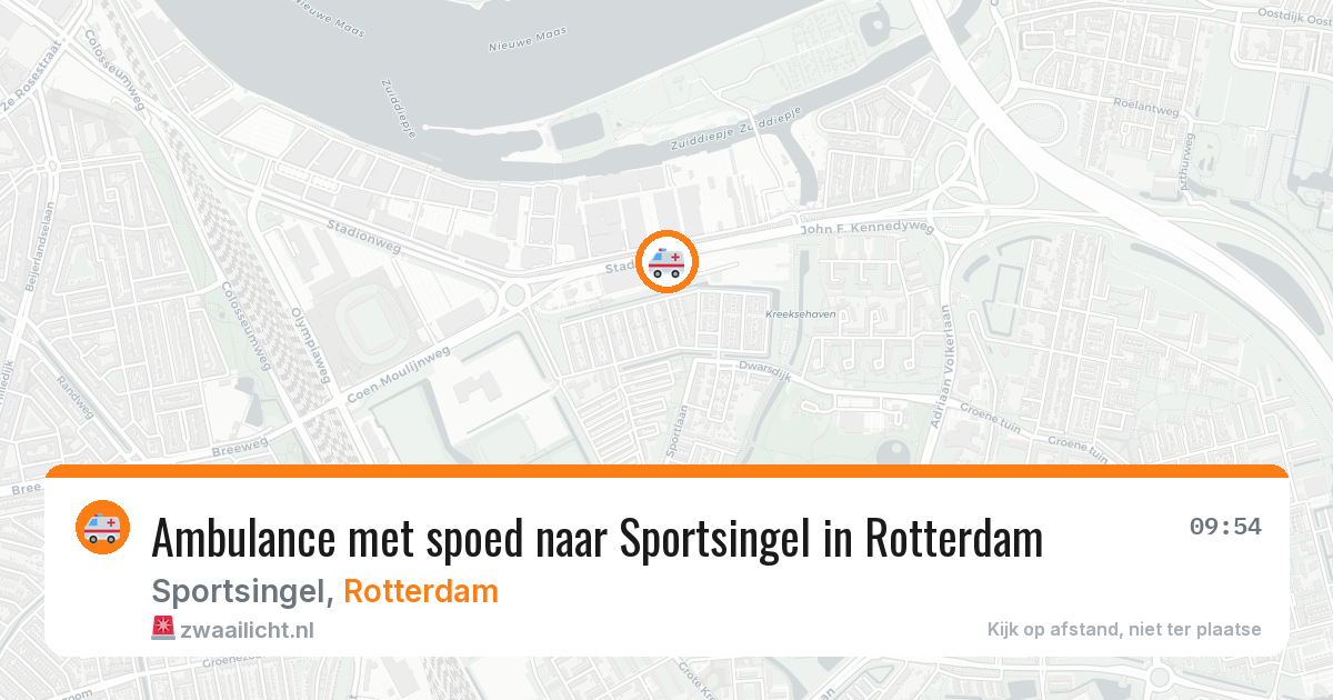 Ambulance met spoed naar Sportsingel in Rotterdam — 26 mei 2026