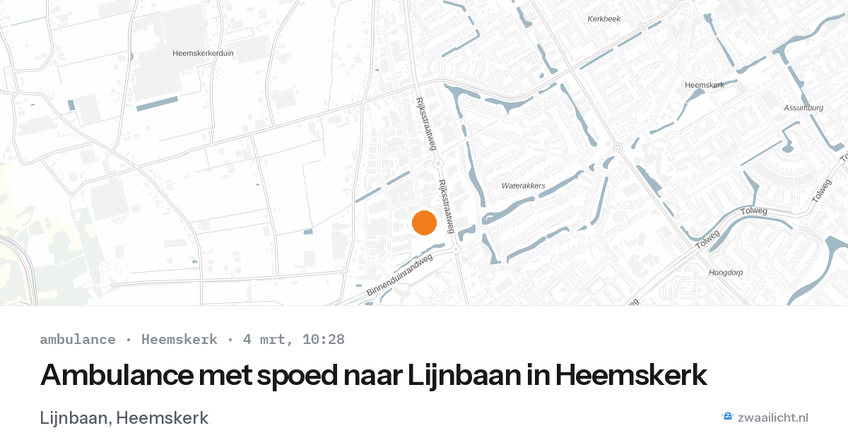 Ambulance met spoed naar Lijnbaan in Heemskerk — 4 mrt 2026