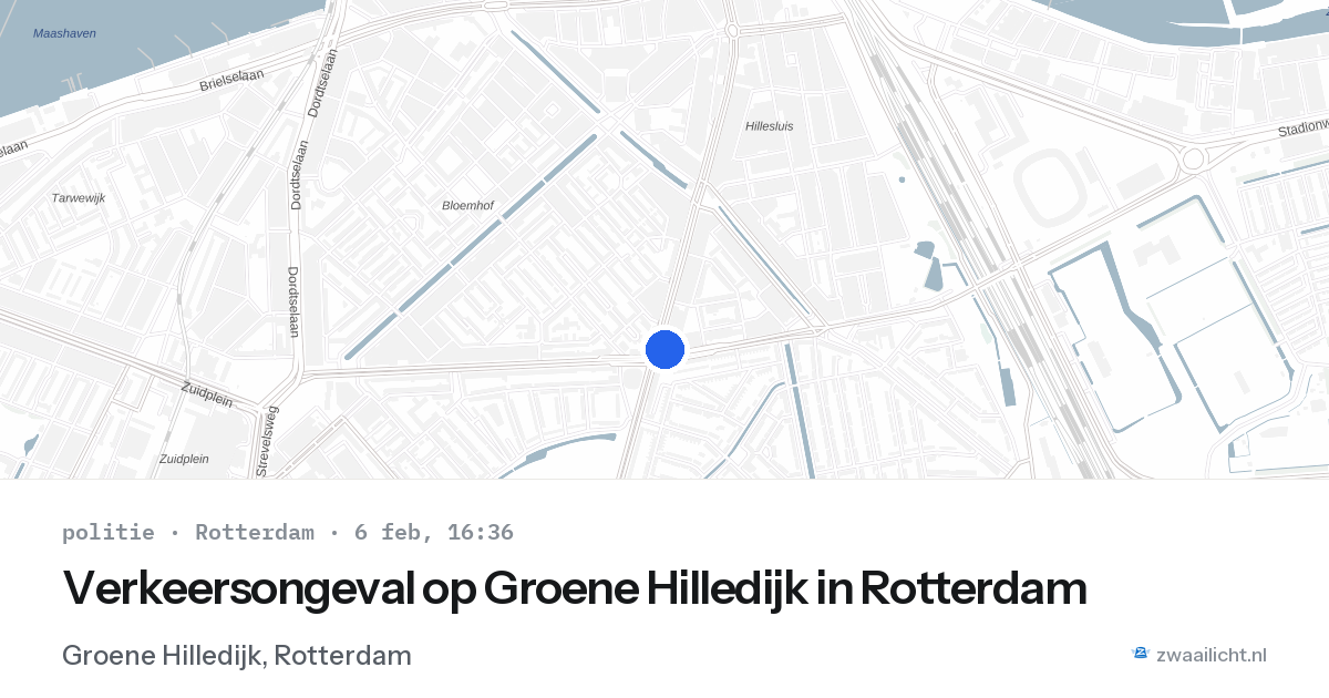 Verkeersongeval op Groene Hilledijk in Rotterdam — 6 feb 2026
