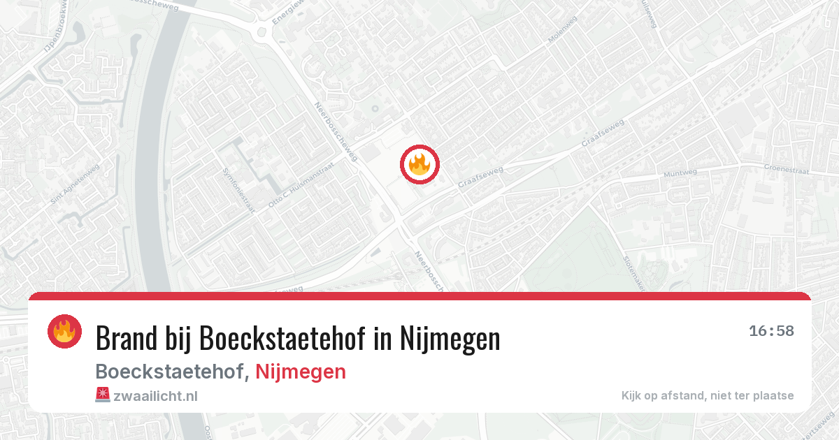 Brand bij Boeckstaetehof in Nijmegen — 17 mrt 2026