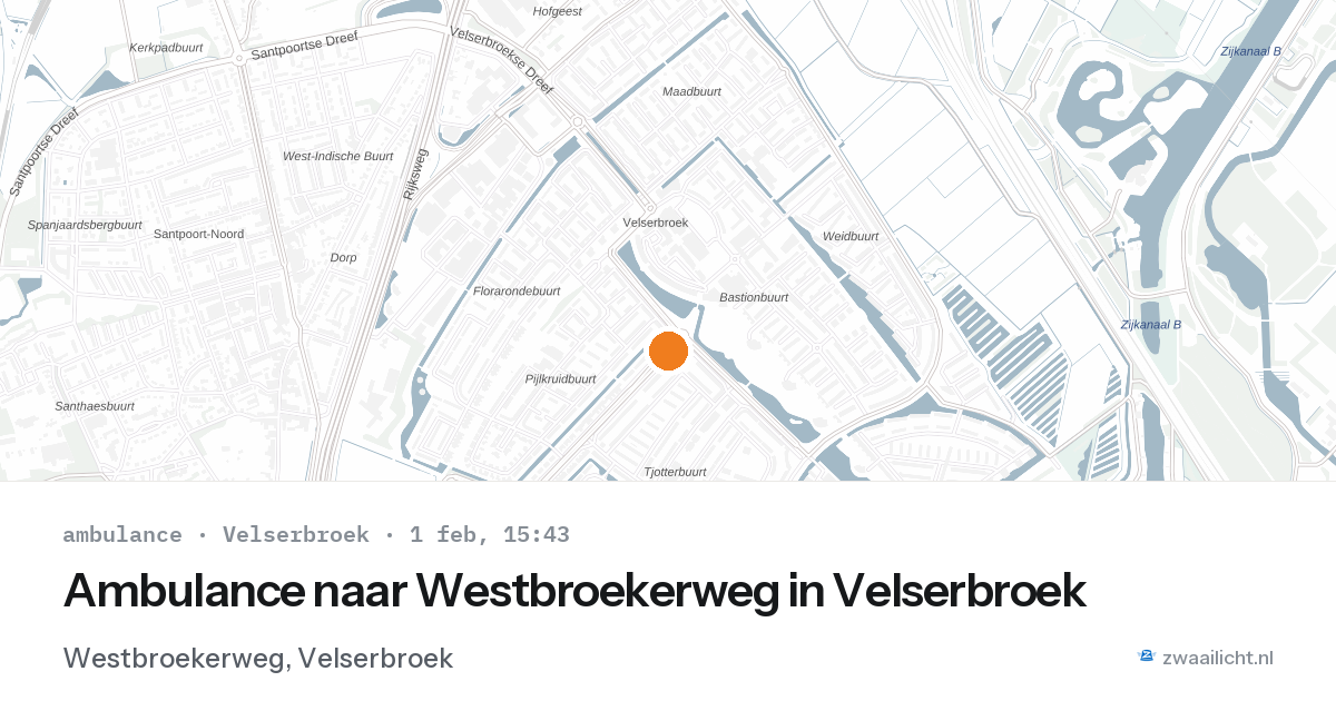 Ambulance naar Westbroekerweg in Velserbroek — 1 feb 2026