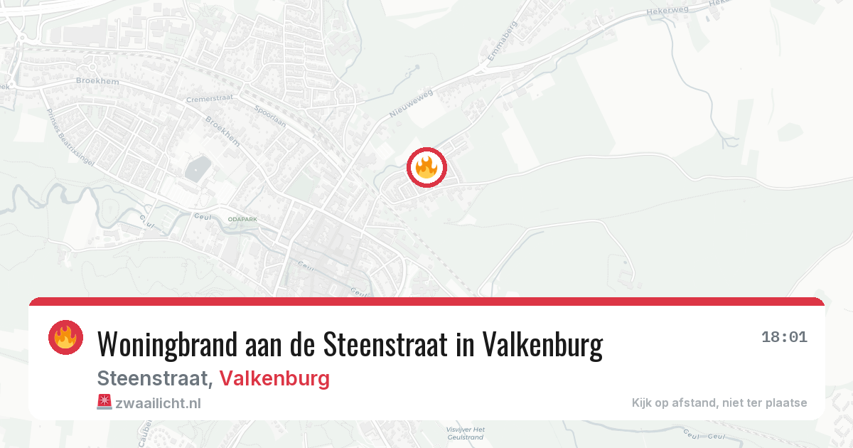 Woningbrand aan de Steenstraat in Valkenburg — 15 jul 2026