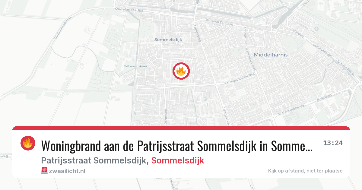 Woningbrand aan de Patrijsstraat Sommelsdijk in Sommelsdijk — 1 jul 2026