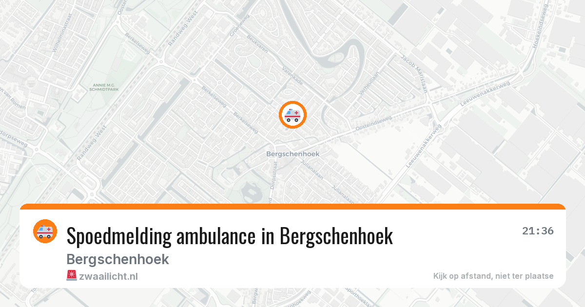 Spoedmelding ambulance in Bergschenhoek — 20 jun 2026