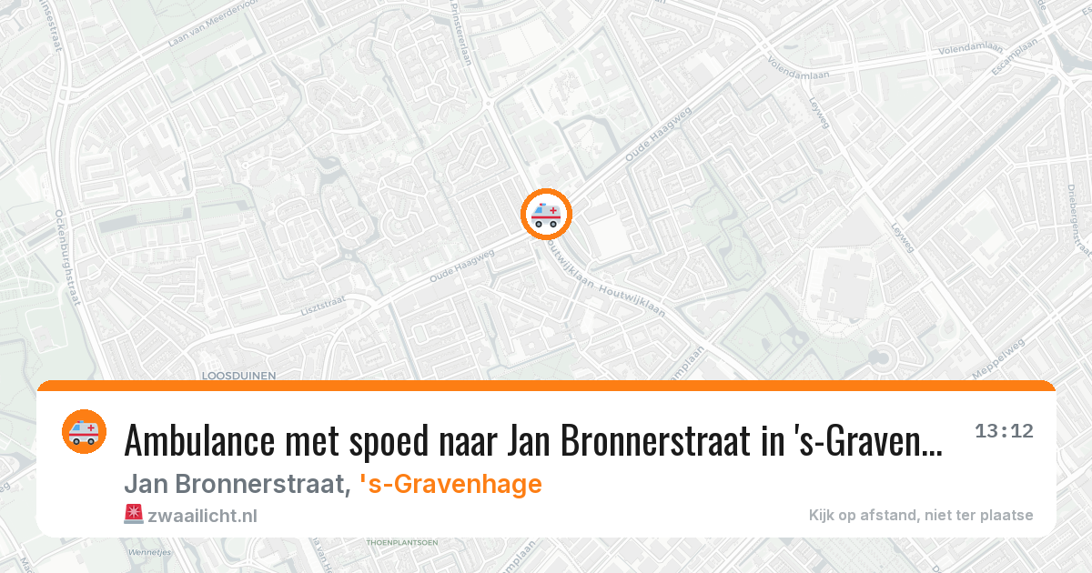 Ambulance met spoed naar Jan Bronnerstraat in 's-Gravenhage — 8 jul 2026
