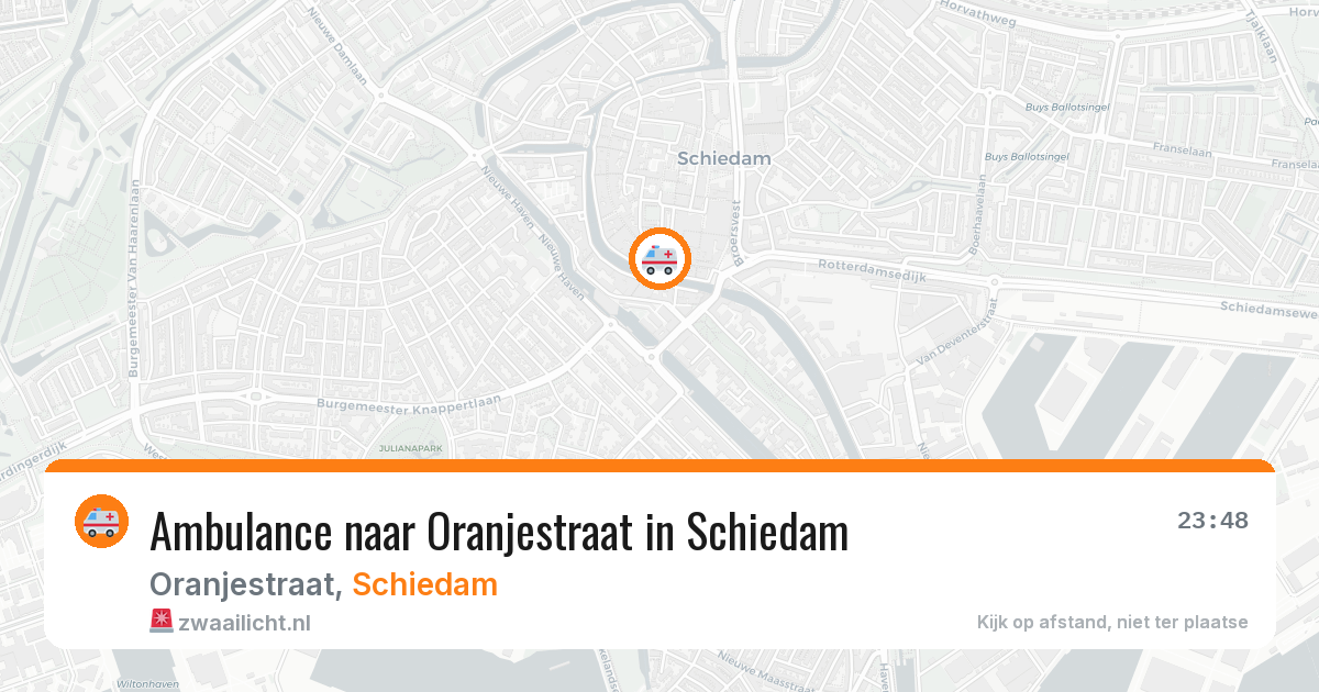 Ambulance naar Oranjestraat in Schiedam — 18 jun 2026