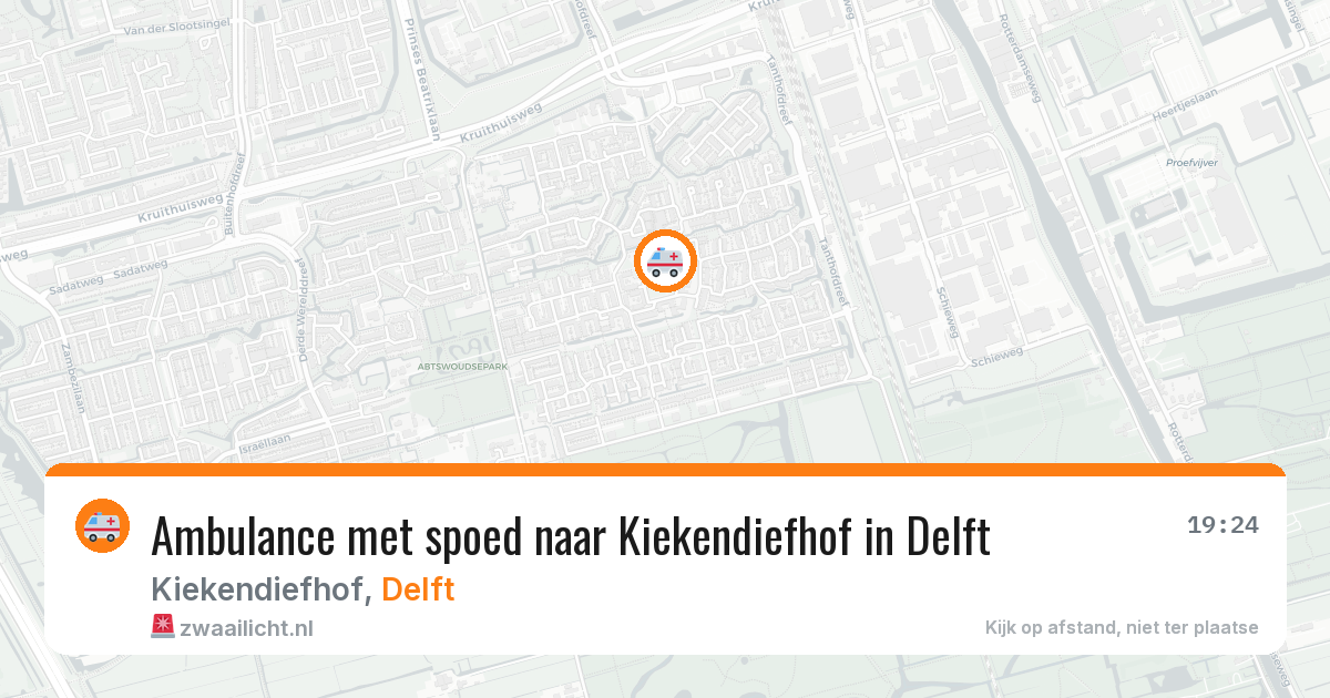 Ambulance met spoed naar Kiekendiefhof in Delft — 25 jun 2026