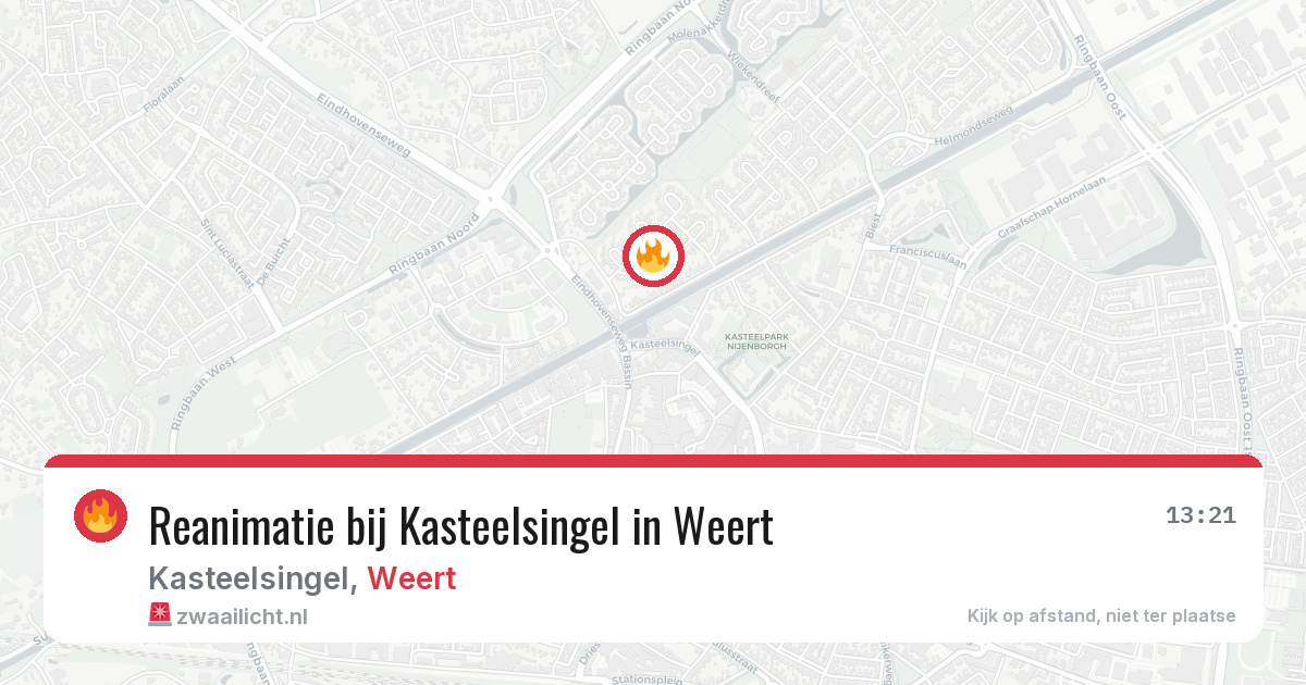 Reanimatie bij Kasteelsingel in Weert — 12 mei 2026
