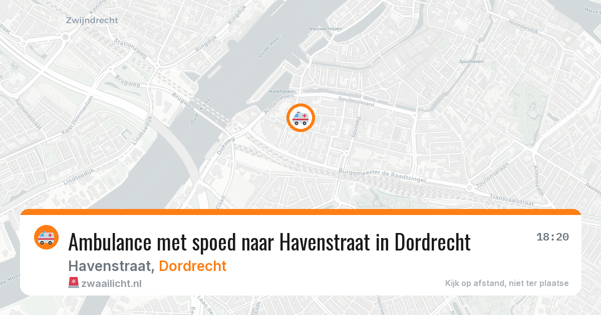 Ambulance met spoed naar Havenstraat in Dordrecht — 25 apr 2026