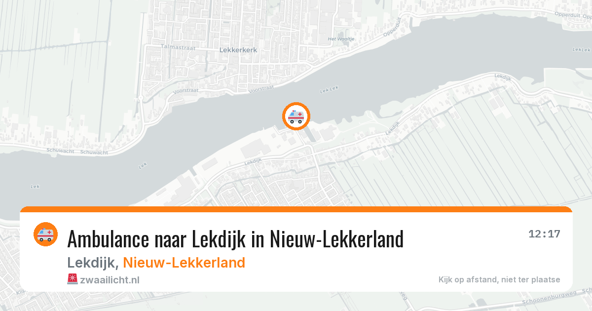 Ambulance naar Lekdijk in Nieuw-Lekkerland — 26 mei 2026