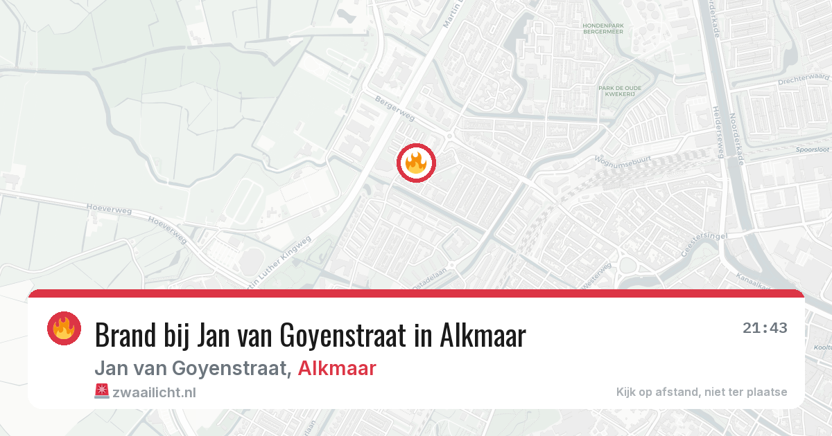 Brand bij Jan van Goyenstraat in Alkmaar — 30 mrt 2026
