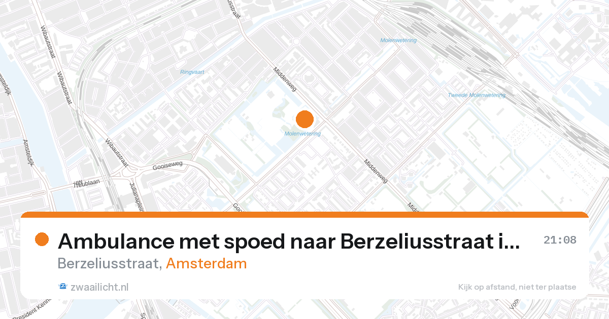 Ambulance met spoed naar Berzeliusstraat in Amsterdam — 26 aug 2026