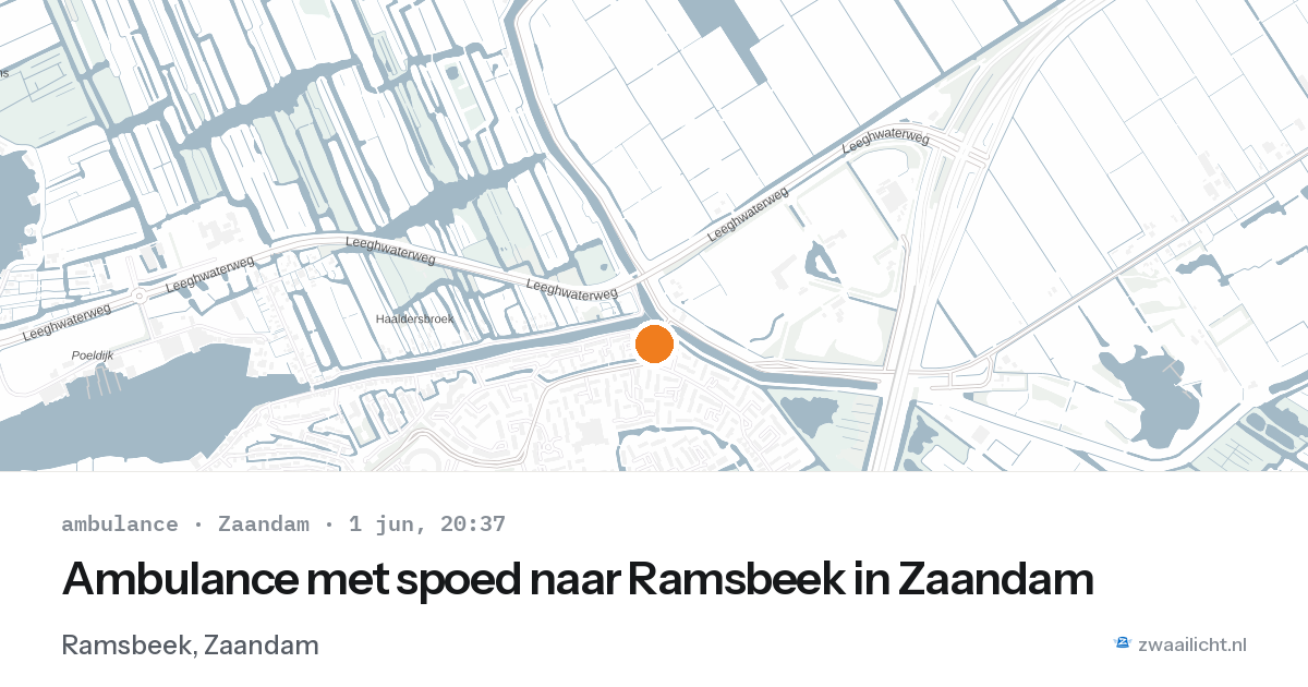 Ambulance met spoed naar Ramsbeek in Zaandam — 1 jun 2026
