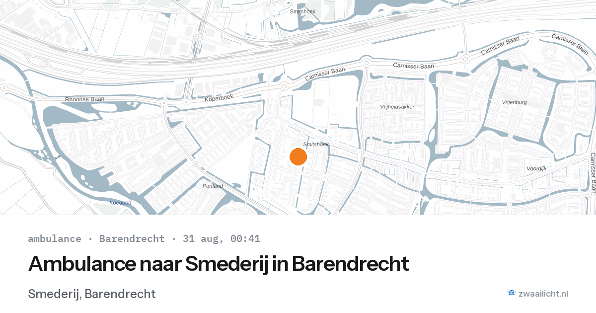 Ambulance naar Smederij in Barendrecht — 30 aug 2026