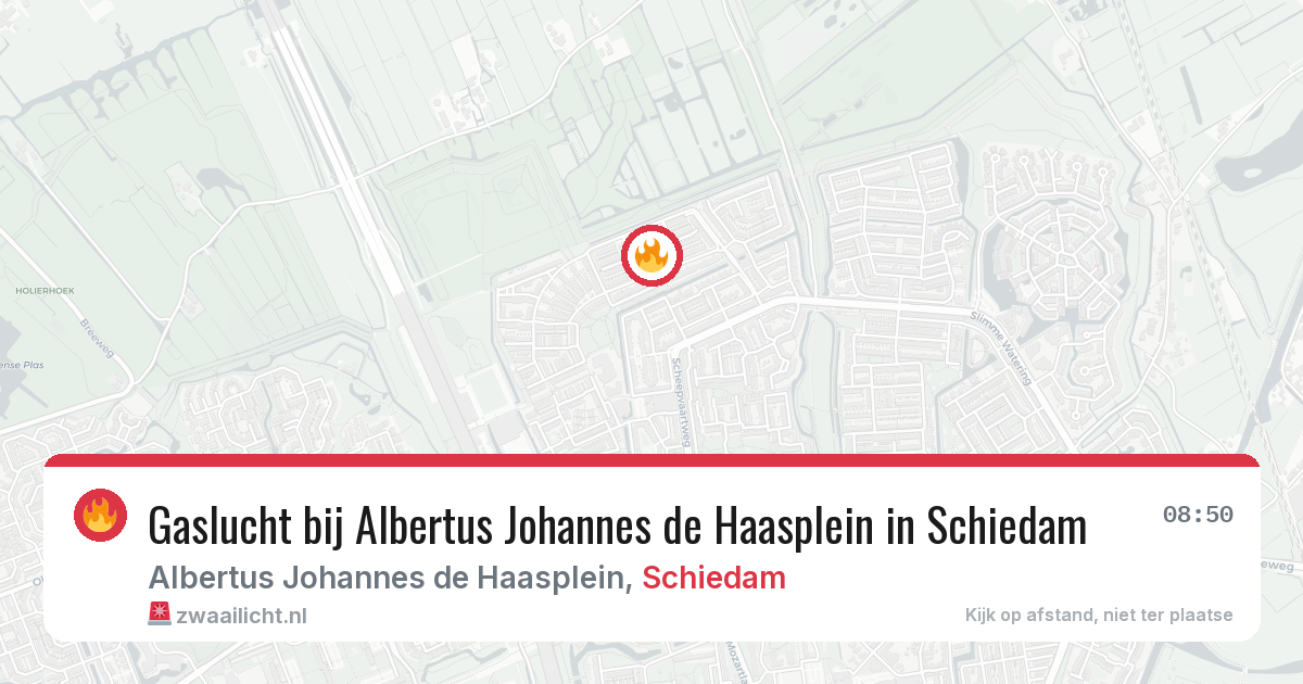 Gaslucht bij Albertus Johannes de Haasplein in Schiedam — 22 mrt 2026