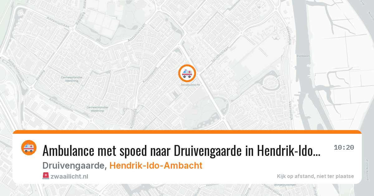 Ambulance met spoed naar Druivengaarde in Hendrik-Ido-Ambacht — 20 jan 2026