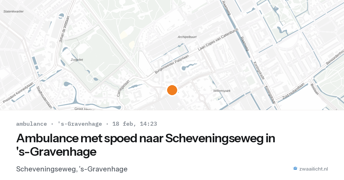 Ambulance met spoed naar Scheveningseweg in 's-Gravenhage — 18 feb 2026
