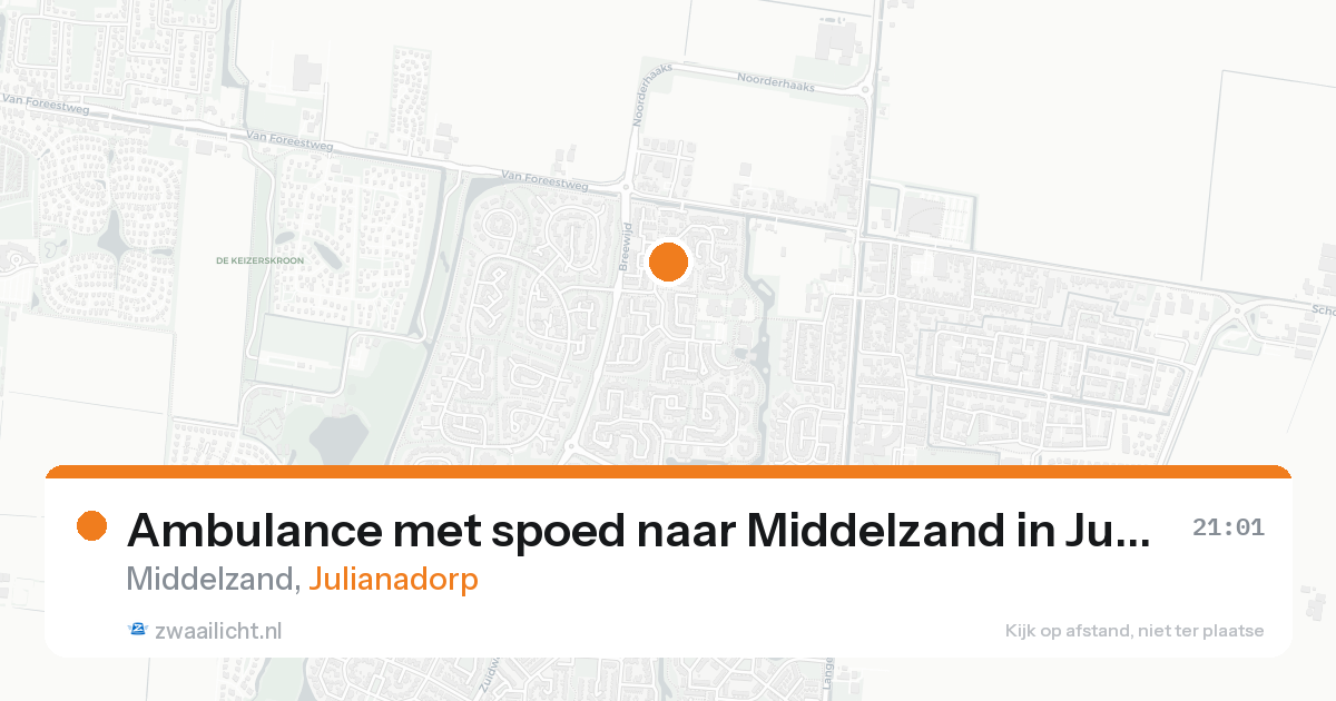 Ambulance met spoed naar Middelzand in Julianadorp — 21 aug 2026