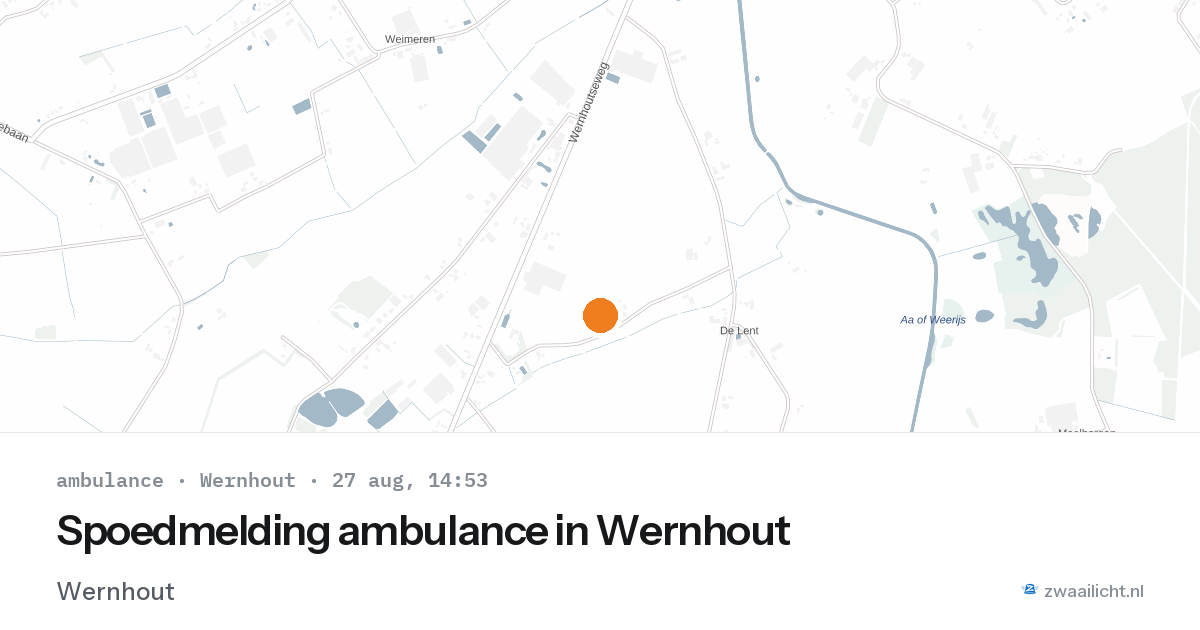 Spoedmelding ambulance in Wernhout — 27 aug 2026