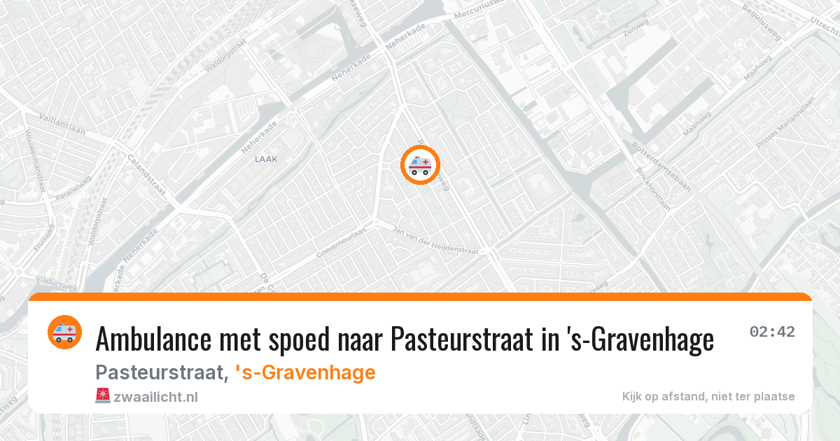 Ambulance met spoed naar Pasteurstraat in 's-Gravenhage — 15 aug 2026