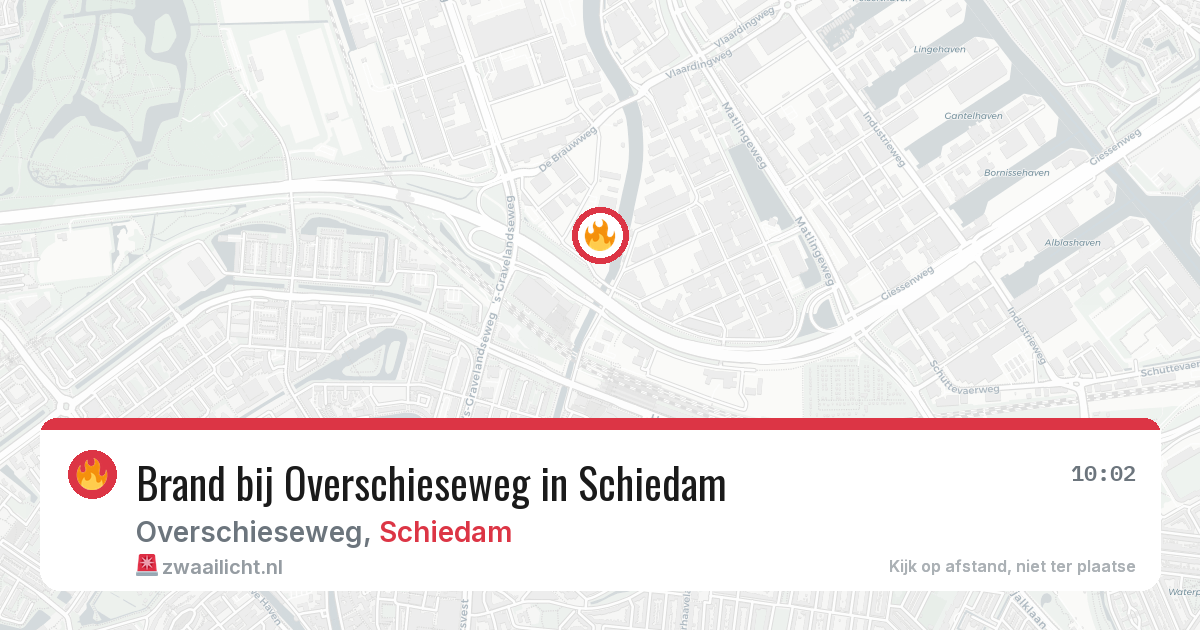 Brand bij Overschieseweg in Schiedam — 29 jul 2026