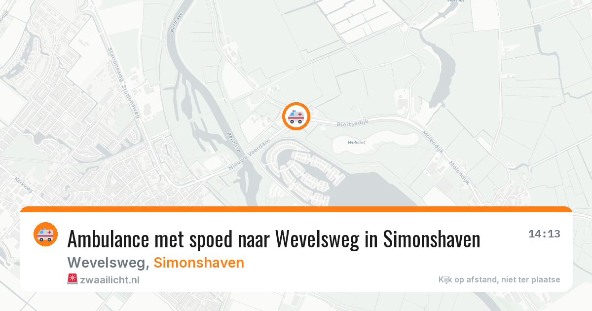 Ambulance met spoed naar Wevelsweg in Simonshaven — 18 mrt 2026